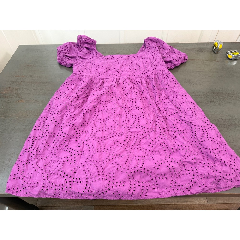 Time and Tru Magenta Purple Eyelet Puff Sleeve Baby Doll Dress Plus Size XXXL 22